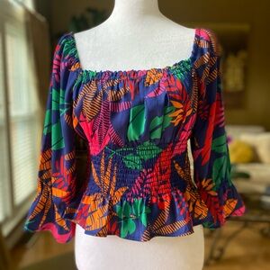 Skies are Blue cropped floral blouse